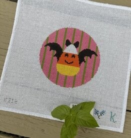 Kay Irby - K312 Halloween Round:  Candy Corn Bat  (18M)   4" Round