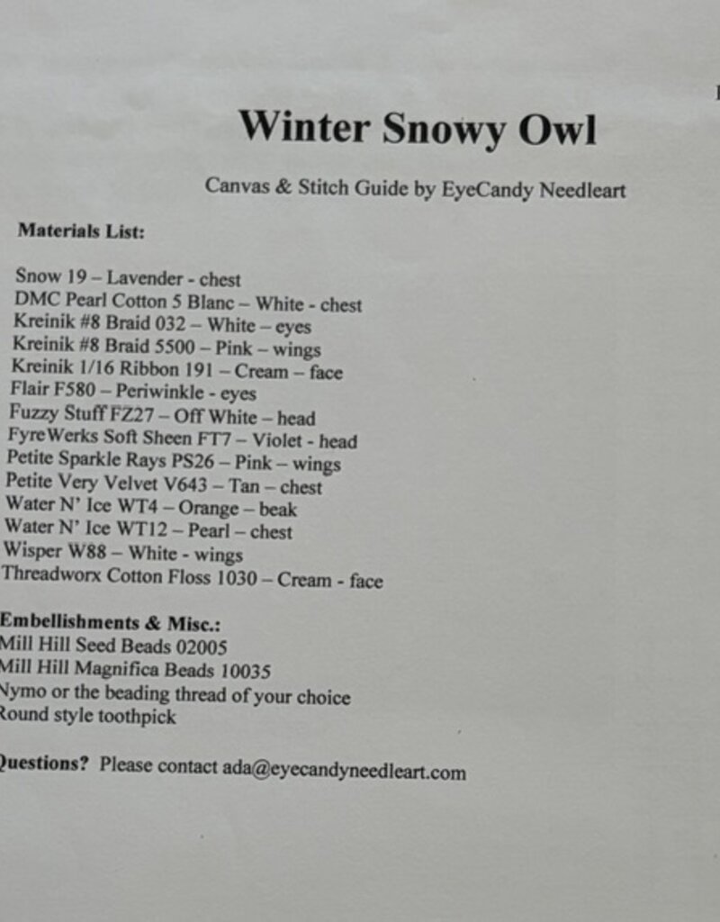 N110E Winter Snowy Owl (18M)