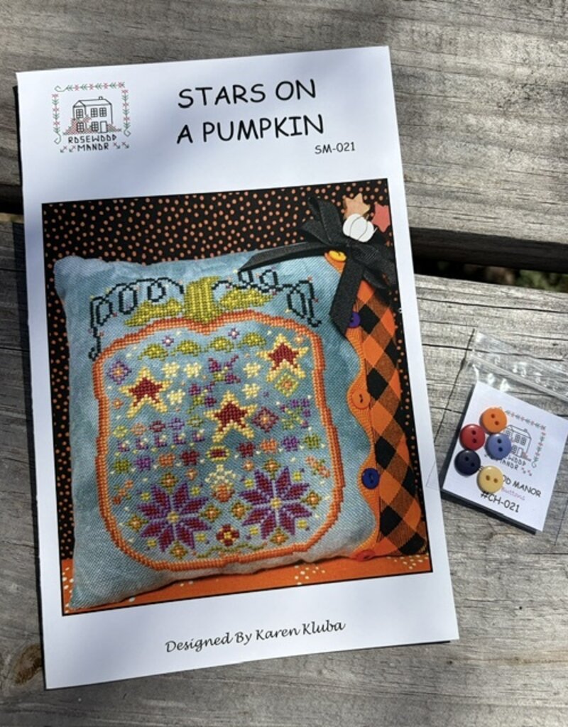 SM-021BB Stars on a Pumpkin  with buttons (Rosewood)