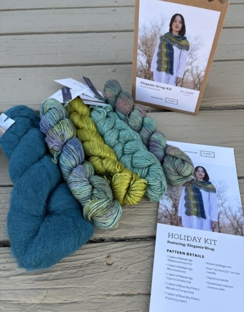 Malabrigo 2026 Holiday Kit #1:  Elegante Wrap