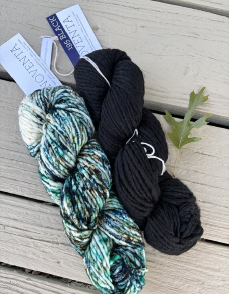 Churchmouse & Malabrigo Cowl, Sea Horse & Black