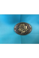 Western Cowgirl Vintage Rose Belt Buckle Bronze