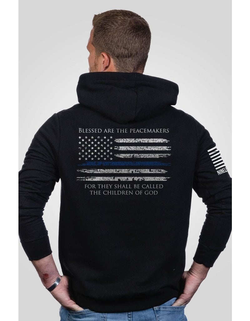 thin blue line zip up hoodie