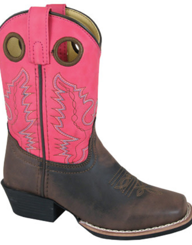 Smoky Mountain Boots Girls Memphis Square Toe Brown/Pink