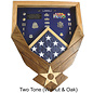 Morgan House Shadow Box in the shape of the Air Force Logo - Walnut Wings..3x5 Flag Size