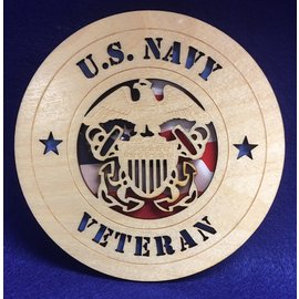 Morgan House US Navy Veteran Medium Hanging wall tribute  with picture, 5.75" circle area...