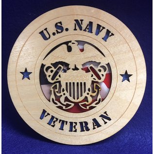 Morgan House US Navy Veteran Medium Hanging wall tribute  with picture, 5.75" circle area...