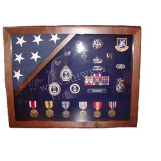 Morgan House Hanging Shadow Box with flag in corner
