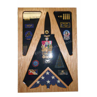 Morgan House Shadow Box in the shape of a F-14..3x5 Flag area