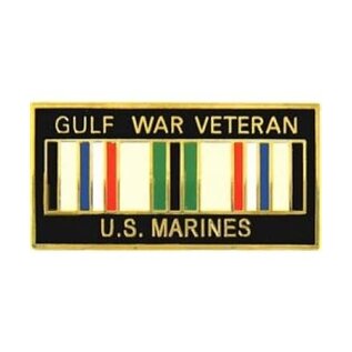 Gulf War Veteran United States Marine Corps with Ribbon Pin - 14247 (1 1/8 inch)