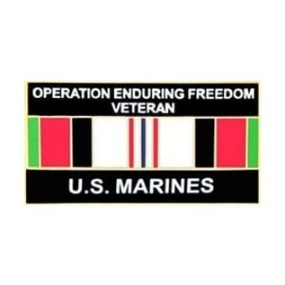 Operation Enduring Freedom Veteran United States Marine Corps with Ribbon Pin - 14553 (1 1/4 inch)