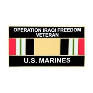 Operation Iraqi Freedom Veteran United States Marine Corps with Ribbon Pin - 14548 (1 1/4 inch)