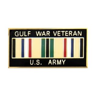 Gulf War Veteran United States Army with Ribbon Pin - 14244 (1 1/8 inch)