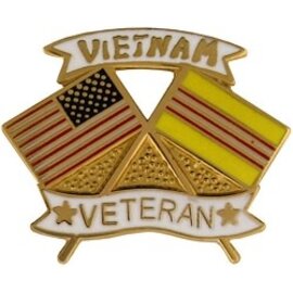 United States & Vietnam Crossed Flags Vietnam Veteran Pin - 14751 (1 1/8 inch)