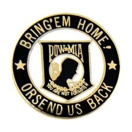 POW/MIA Symbol with Bring Em' Home Or Send Us Back Pin - 15214 (1 inch)