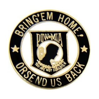 POW/MIA Symbol with Bring Em' Home Or Send Us Back Pin - 15214 (1 inch)