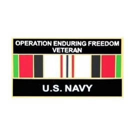 Operation Enduring Freedom Veteran United Sates Navy with Ribbon Pin - 14554 (1 1/4 inch)