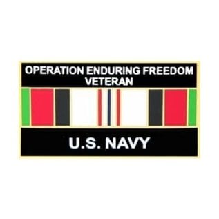 Operation Enduring Freedom Veteran United Sates Navy with Ribbon Pin - 14554 (1 1/4 inch)