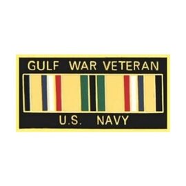 Gulf War Veteran United States Navy with Ribbon Pin - 14246 (1 1/8 inch)