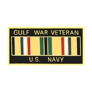 Gulf War Veteran United States Navy with Ribbon Pin - 14246 (1 1/8 inch)