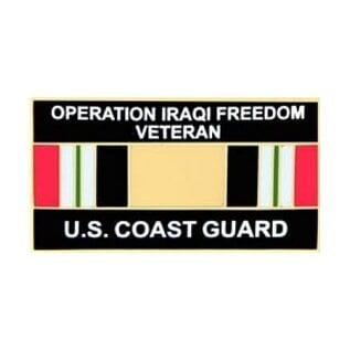 Operation Iraqi Freedom Veteran United States Coast Guard with Ribbon Pin - 14550 (1 1/4 inch)