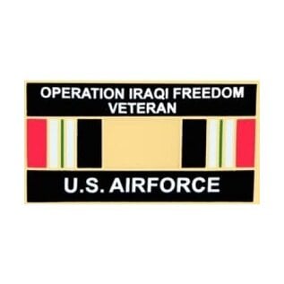 Operation Iraqi Freedom Veteran United States Air Force with Ribbon Pin - 14547 (1 1/4 inch)