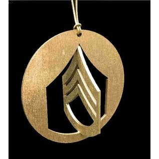 Morgan House Ornament - 3D Army Chevron - Gold