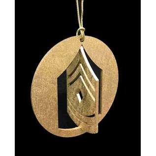 Morgan House Ornament - 3D Army Chevron - Gold