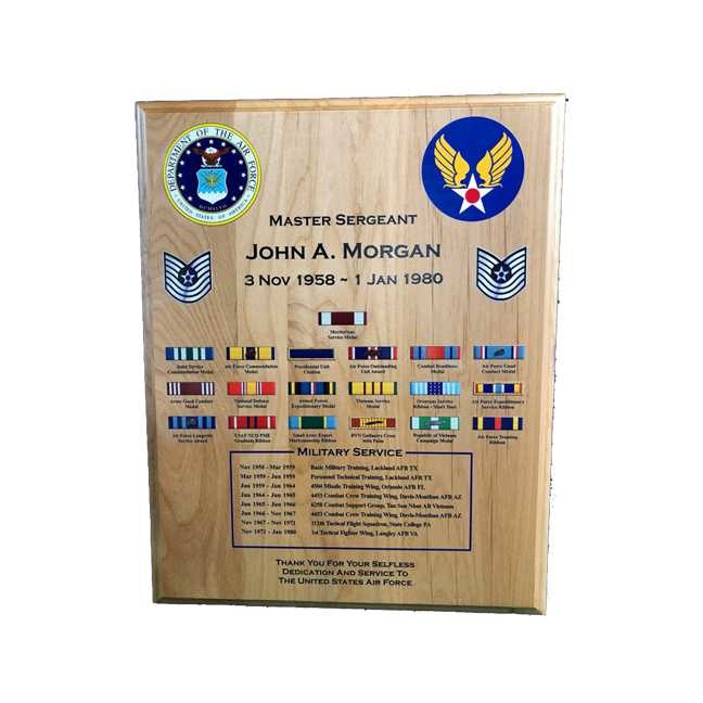 Military Service / Retirement Plaque - 12" x 15" - Recognitions - Home