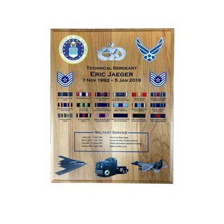 Military Service / Retirement Plaque - 12" x 15"