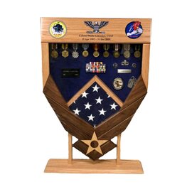Morgan House Air Force Logo Shadow Box – Walnut Wings & UV Color Printing