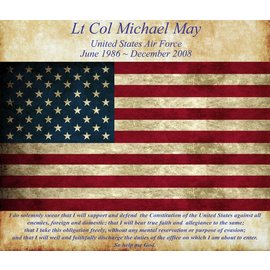 Morgan House Custom Flag Plaque with Name/Branch/Dates