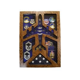 Morgan House Shadow Box in the shape of a KC-135 with a..3x5 Flag area