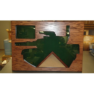 Morgan House Shadow Box in the shape of a M-1 Tank