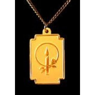 Gold Plated Pewter Spouse Medal Necklace