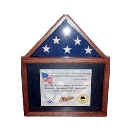 Morgan House Flag Case with Certificate Holder Oak ..Holds 3' x 5' Flag..