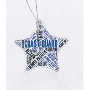 Coast Guard Glass Star Ornament