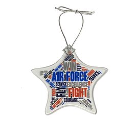 Air Force Glass Star Ornament