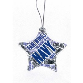 Navy Glass Star Ornament