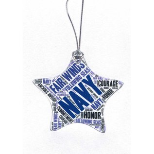 Navy Glass Star Ornament