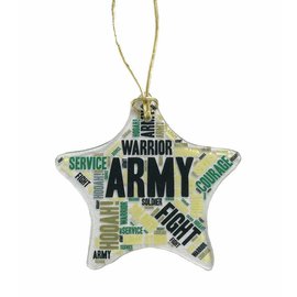 Army Glass Star Ornament