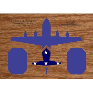 Morgan House Shadow Box in the shape of a P-3 Orion..3x5 Flag area