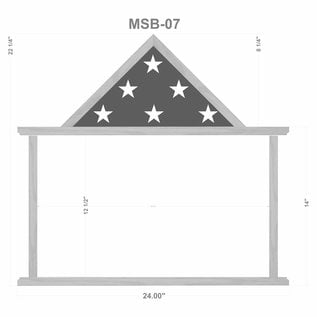 Morgan House MSB-07 Shadow Box - 24" wide x 14" tall with flag on top..