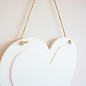 WHITE COATED WOOD HEART HANG SIGN 8.46" X 8.58"