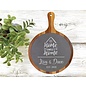 Round Acacia Wood/Slate Serving Board with Handle - 12.25" x 8.25"