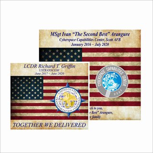 Morgan House Custom Flag Plaque with Name/Branch/Dates