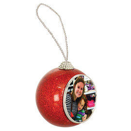 2" Red Glitter ornament bulb