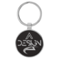 Round Keychain - 1 1/2" Laserable Leatherette/Metal