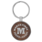 Round Keychain - 1 1/2" Laserable Leatherette/Metal