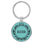 Round Keychain - 1 1/2" Laserable Leatherette/Metal